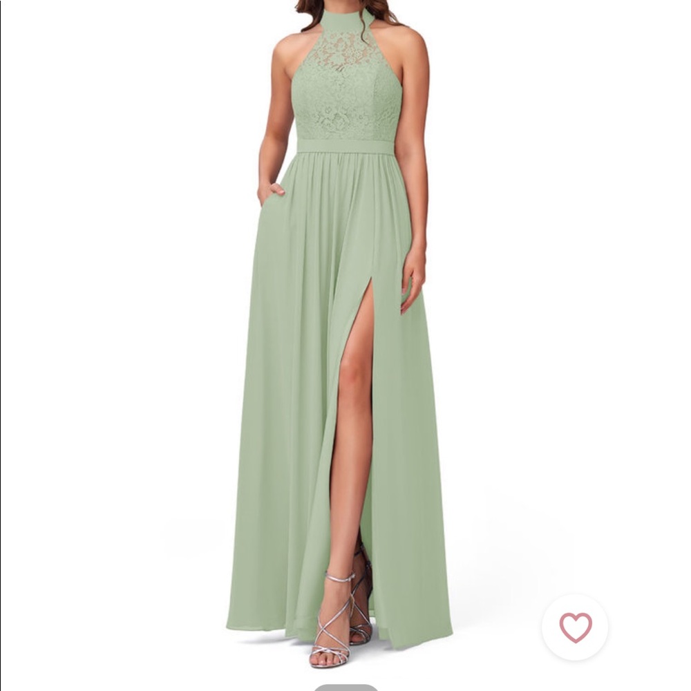 Azazie Emilia Bridesmaid Dress, dusty sage, size A6